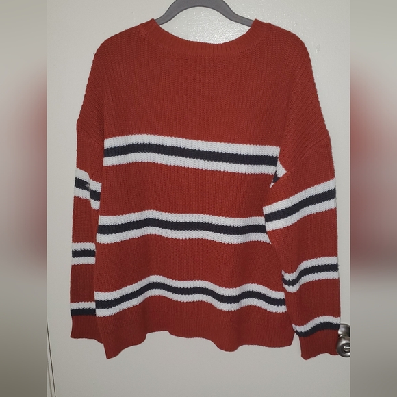 Nikkak size 2X Striped Orange sweater - Picture 2 of 3